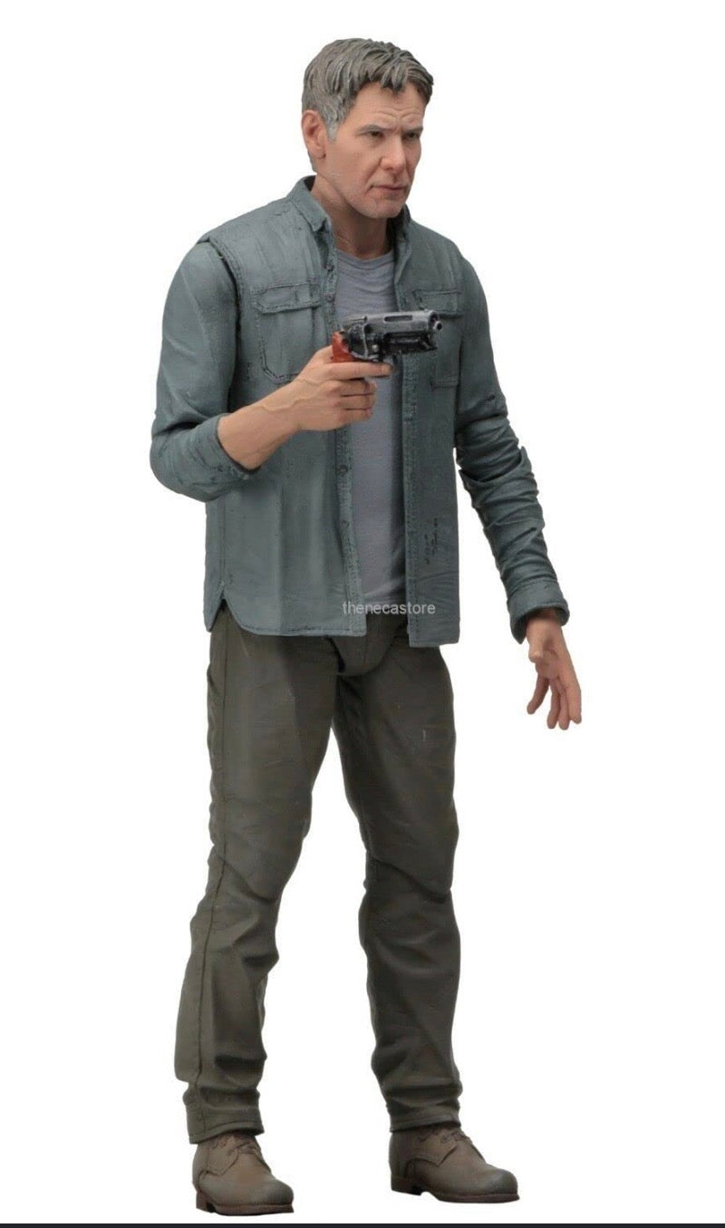 NECA Blade Runner 2049 Deckard action figure out of box with blaster accessory