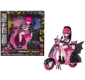 Monster High Draculaura Vamptastic Scooter playset with doll, pink scooter and helmet by Mattel