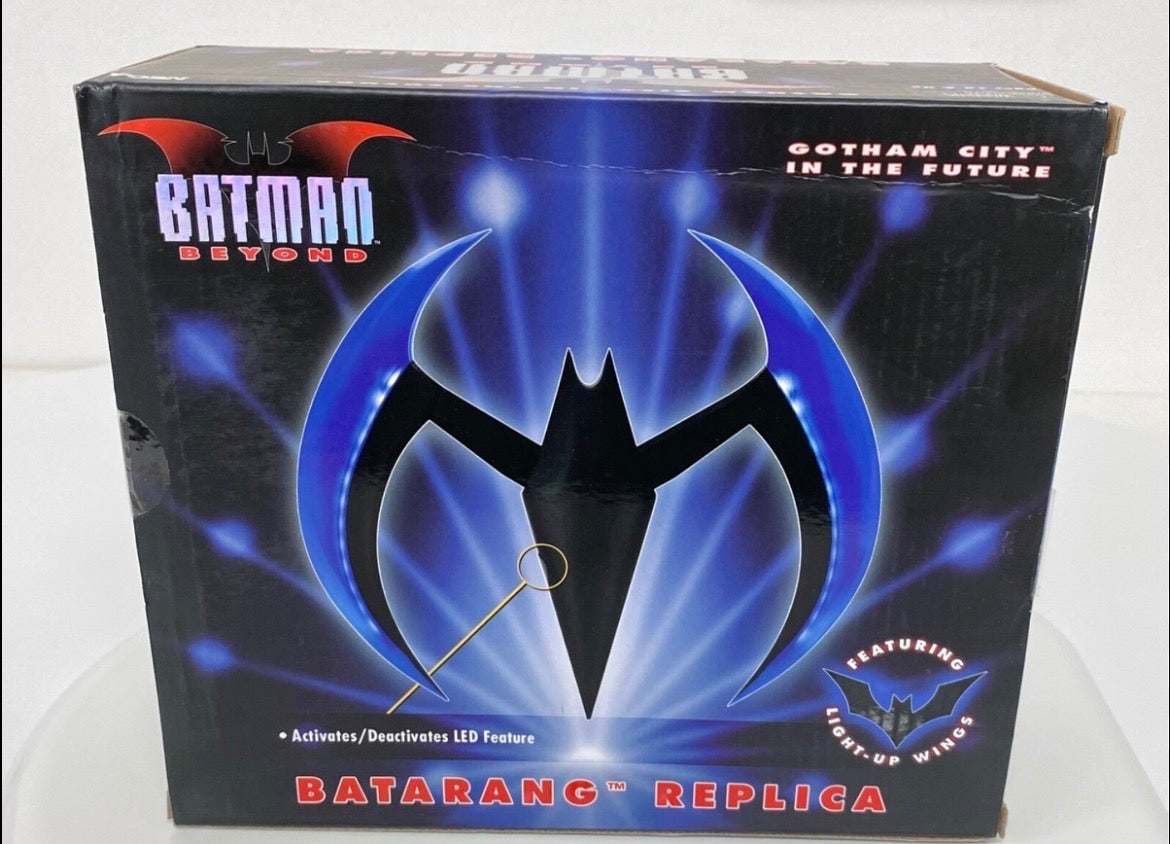 NECA Batman Beyond Batarang Replica with light-up wings LED feature in collector box packaging