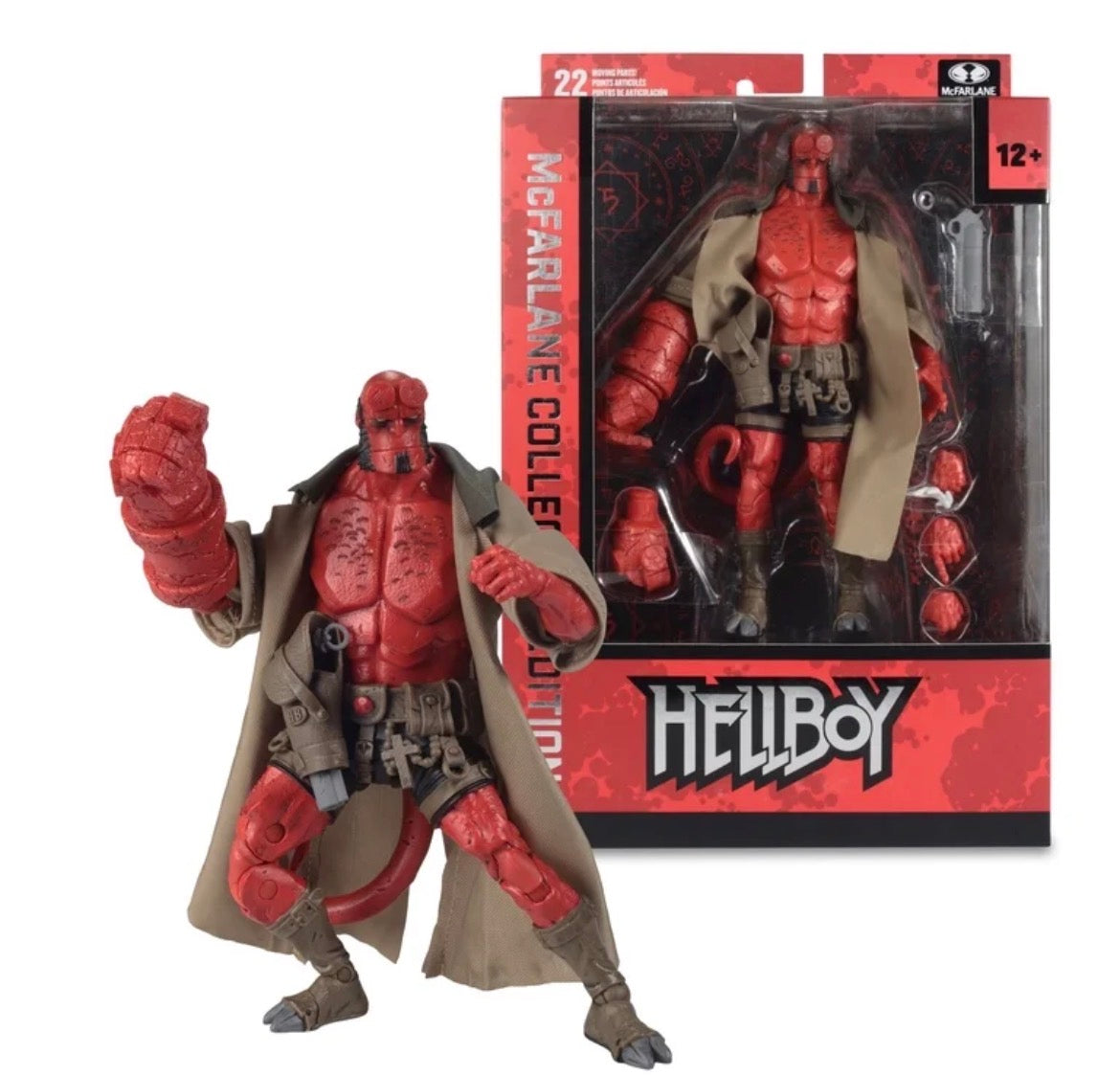 McFarlane Collector Edition Hellboy action figure with trench coat and accessories
